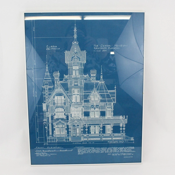 Eureka California Carson Mansion Victorian Home American Blueprint Drawing 1979