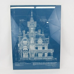 Eureka California Carson Mansion Victorian Home American Blueprint Drawing 1979