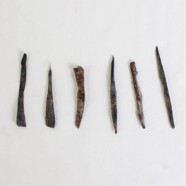 Lot of 6 Raw Obsidian Needle Rock Specimens