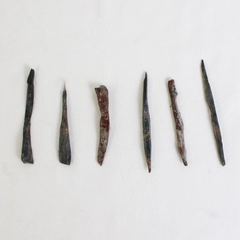 Lot of 6 Raw Obsidian Needle Rock Specimens