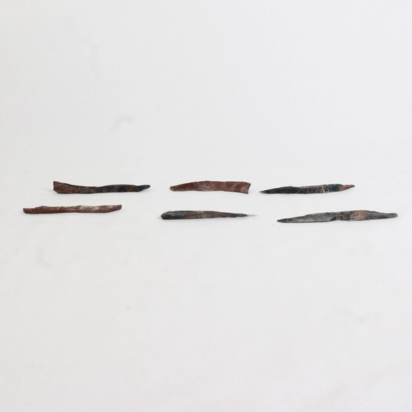 Lot of 6 Raw Obsidian Needle Rock Specimens