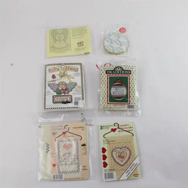 Lot of 4 Cross Stitch Kits Opened Pre-Owned Missing Needle Possible