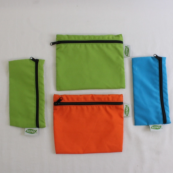 Lot of 4 Re-Pac Reusable Pouches with Water Resist Lining Various Colors