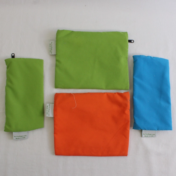 Lot of 4 Re-Pac Reusable Pouches with Water Resist Lining Various Colors