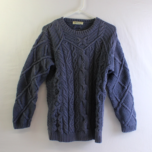 Eddie Bauer Women's XS Purple 100% Cotton Cable Knit Pullover Sweater