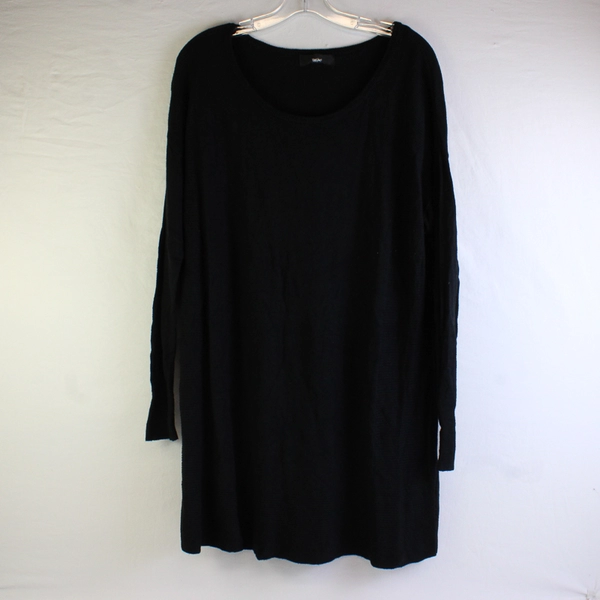 Mossimo Women's Plus XXL Black Knit Henley Raglan Long Sleeve Dress