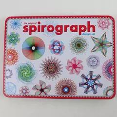 Hasbro Spirograph Original Design Set Red Metal Travel Tin Complete