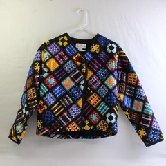 Soul Mates Women's S Multicolor Checker Ribbon Woven Jacket