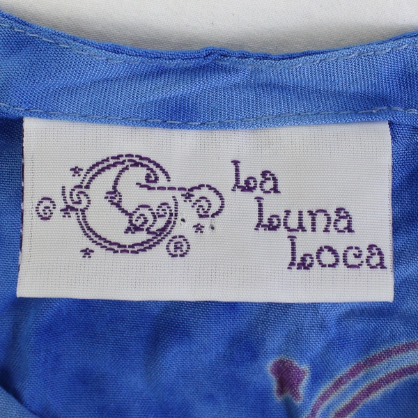La Luna Loca Women's S Blue Tie Dye Button-Up Tank Top