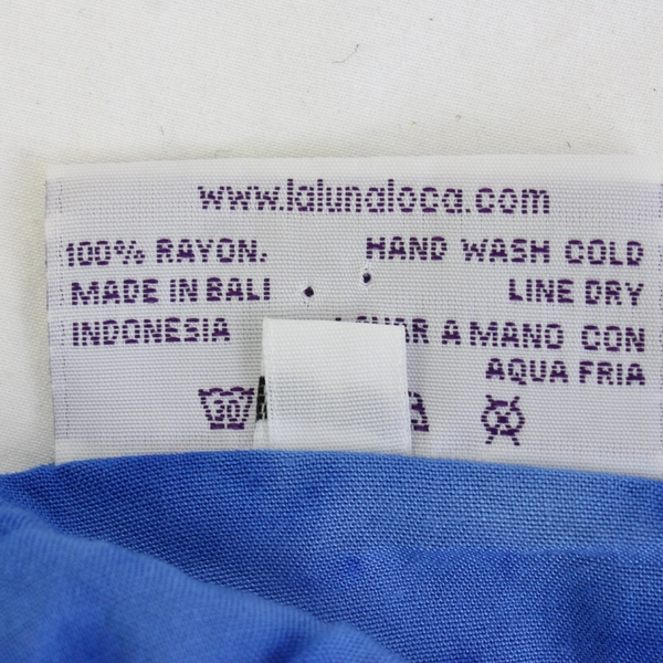 La Luna Loca Women's S Blue Tie Dye Button-Up Tank Top