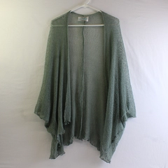 Wild Thing of Chico CA / Wild Woman OS Green Asymmetric Crochet Cardigan