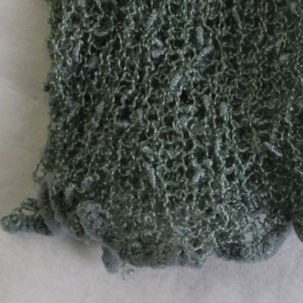 Wild Thing of Chico CA / Wild Woman OS Green Asymmetric Crochet Cardigan