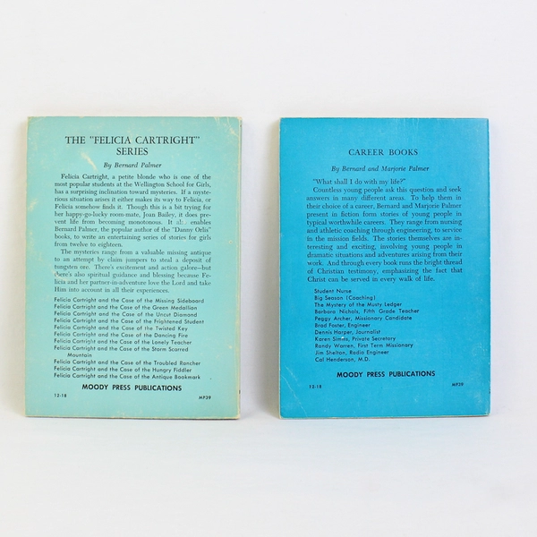 Vintage Lot of 2 Moody Youth Library Books by Bernard Palmer 1961 1962 Paperback