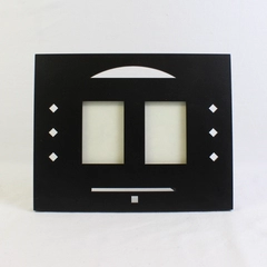 VTG Amerigo by Lasercraft Matte Black Geometric Cutout Picture Frame 2" x 3"