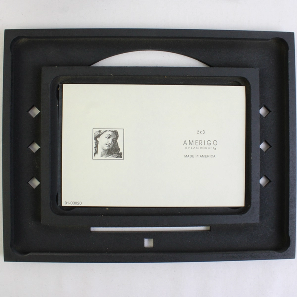 VTG Amerigo by Lasercraft Matte Black Geometric Cutout Picture Frame 2" x 3"