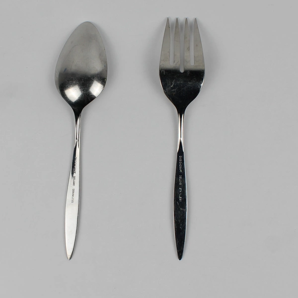 Set of 2 Oneida Wintersong Serving Spoon Fork Stainless