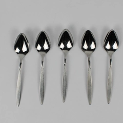 Lot of 5 Oneida Oneidacraft Deluxe Wintersong Stainless Teaspoons