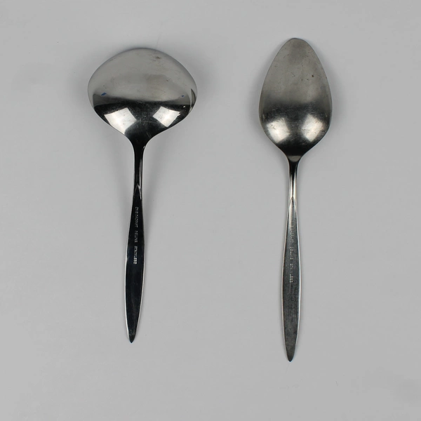 Lot of 2 Oneidacraft Deluxe USA Wintersong Stainless Serving Spoon And Ladle