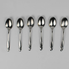 Lot of 6 International Silver Coral Reef Stainless Teaspoons