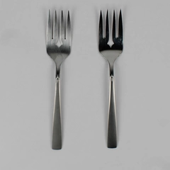 Lot of 2 Oneidacraft Satin Accent Stainless Serving Forks