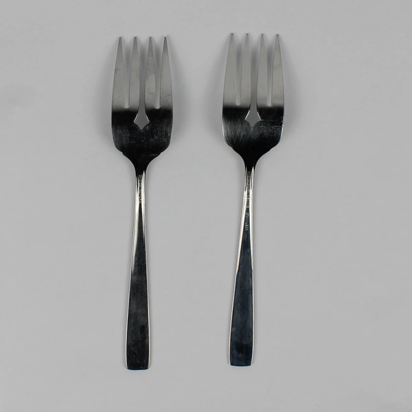 Lot of 2 Oneidacraft Satin Accent Stainless Serving Forks