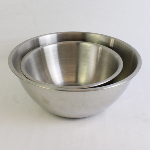 Set of 2 Wazir Chand & Co. Stainless Steel Mixing Bowls 7" 9"