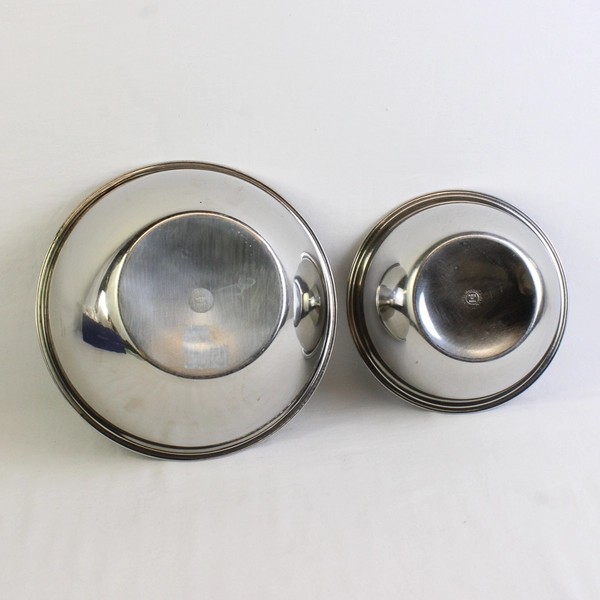 Set of 2 Wazir Chand & Co. Stainless Steel Mixing Bowls 7" 9"