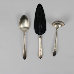 Lot of 3 Oneida Lady Hamilton Silver Plate Cake Server, Ladle, Serving Spoon