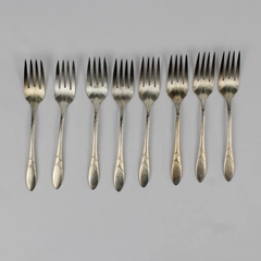 Lot of 8 Oneida Community Lady Hamilton Silverplate Dessert Forks 6.25"