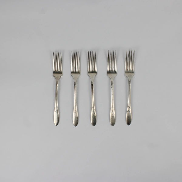 Lot of 5 Oneida Lady Hamilton Silverplate Dinner Forks 7.75"