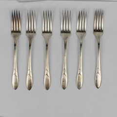 Lot of 6 Oneida Lady Hamilton Silverplate Dinner Forks 7.75"