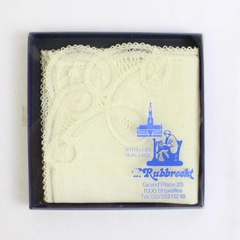 Vintage F. Rubbrecht Dentelles Linen Lace Handkerchief
