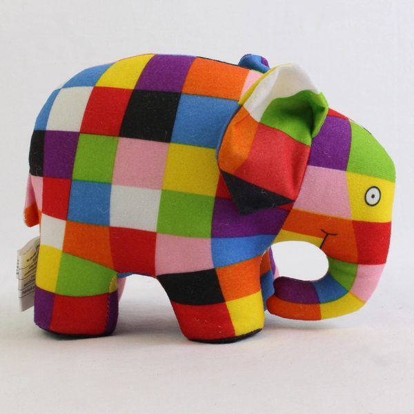 Vintage 1993 Elmer Patchwork Elephant Soft Plush Toy 6"