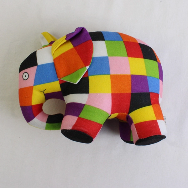 Vintage 1993 Elmer Patchwork Elephant Soft Plush Toy 6"