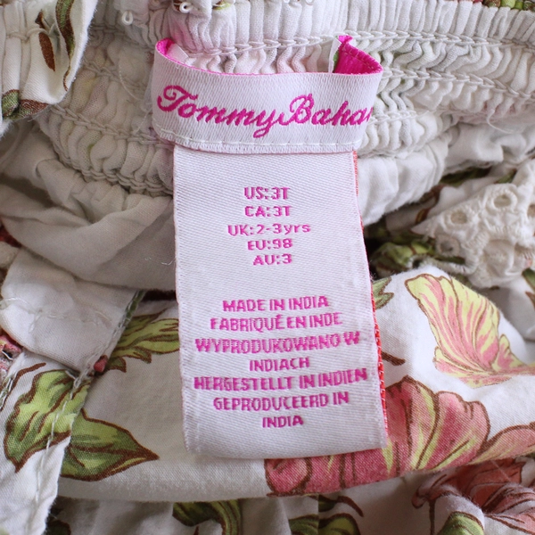 Tommy Bahama White Pink Green Floral Sundress Girls' Size 3T
