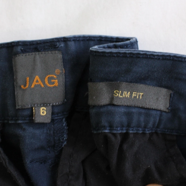 JAG Solid Navy Blue Slim Fit Ankle Pants Women's Size 6