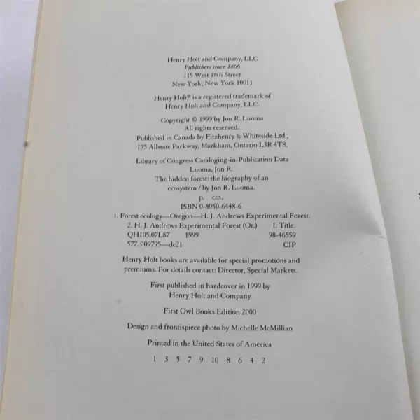 The Hidden Forest: The Biography of an Ecosystem by Jon R. Luoma Paperback