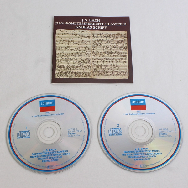 Well-Tempered Clavier Book 2 by Andras Schiff (2 CD Set, 1990)