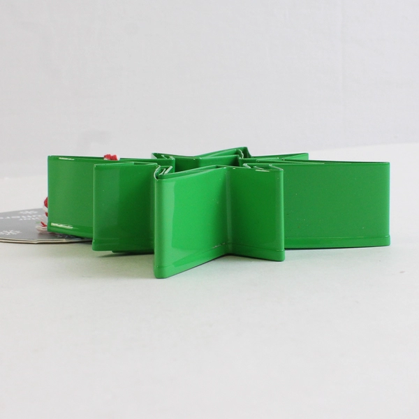 Set Of 3 H For Happy Green Metal 8 Point Star Cookie Cutters 4.5" Long