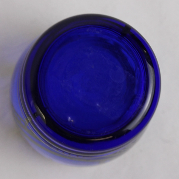 Cobalt Blue Glass Tumbler Silver Overlay