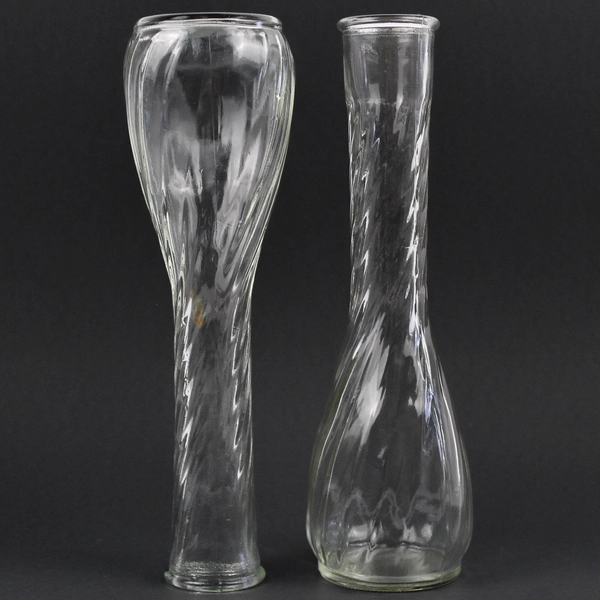 Lot Of 4 Assorted Unbranded Clear Glass Vases Bud Vase 9" Tall