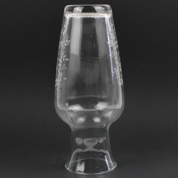 9" Floral Etched Clear Glass Vase Home Décor