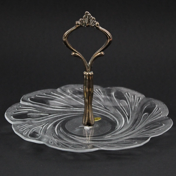 Regency Silverplate and Clear Glass Serving Tray