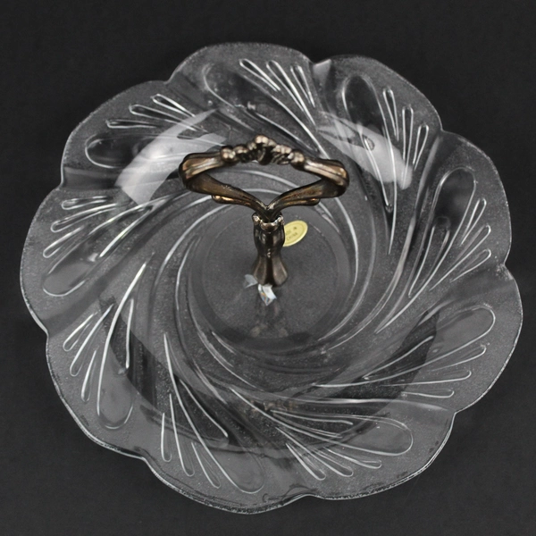 Regency Silverplate and Clear Glass Serving Tray