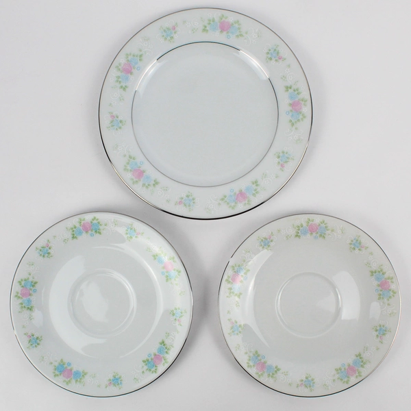 Lot of 3 Prestige (China) China Garden 2 Saucers 1 Plate