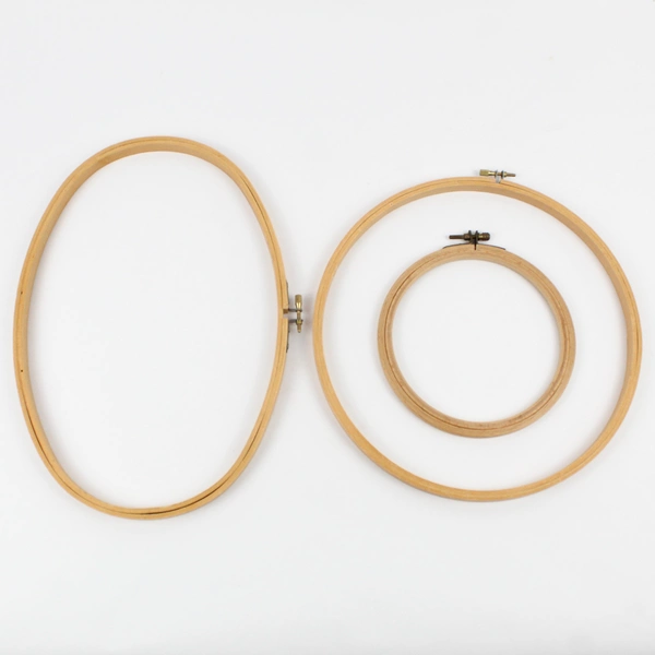 Lot of 3 Unbranded Embroidery Hoops Various Sizes and Shapes