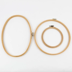 Lot of 3 Unbranded Embroidery Hoops Various Sizes and Shapes