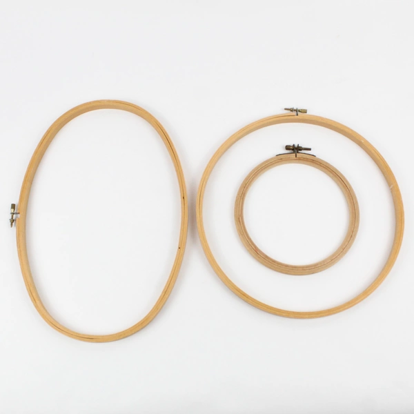 Lot of 3 Unbranded Embroidery Hoops Various Sizes and Shapes