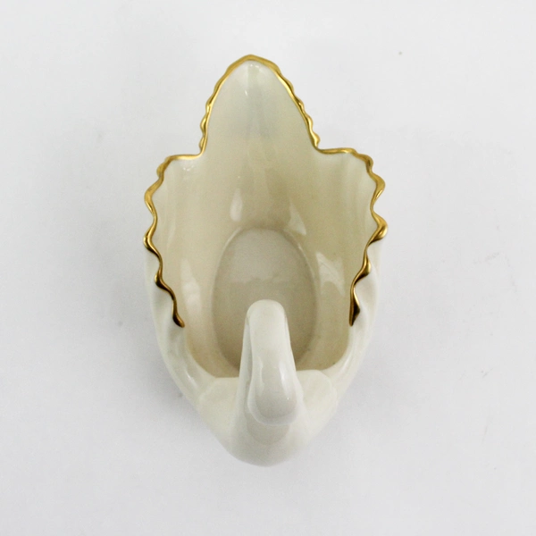 Lenox USA Porcelain Small Swan Trinket Dish with 24K Gold Trim