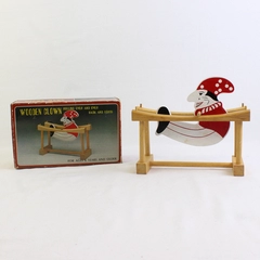 Vintage 1950's Wooden Acrobat Clown Tumbler Toy on Parallel Bars in Original Box